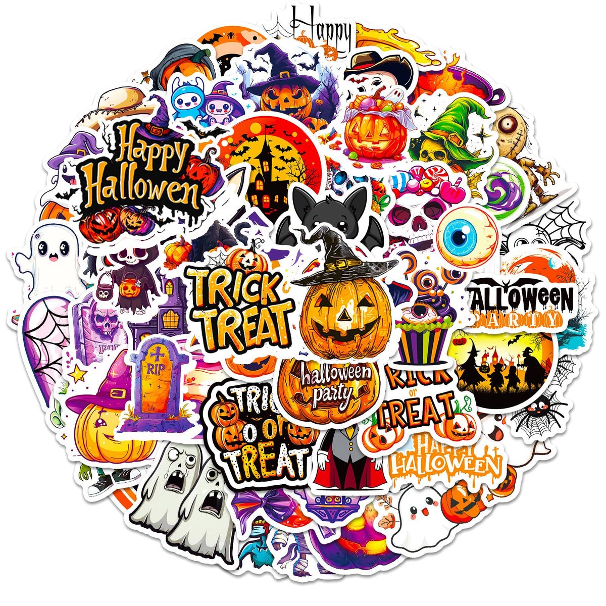 100 Pcs Halloween Stickers Waterproof Bulk