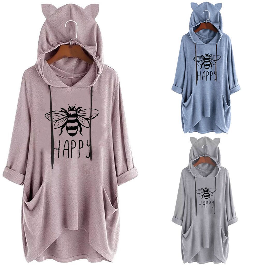 Irregular Hooded Loose Long Sleeve T-Shirt