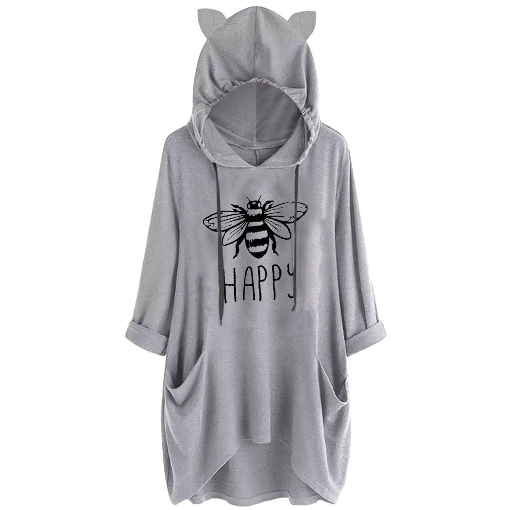 Irregular Hooded Loose Long Sleeve T-Shirt