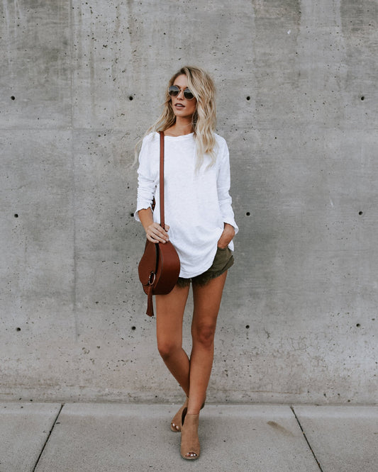 Trendy Women's Long Sleeve T-Shirt in Solid Colors