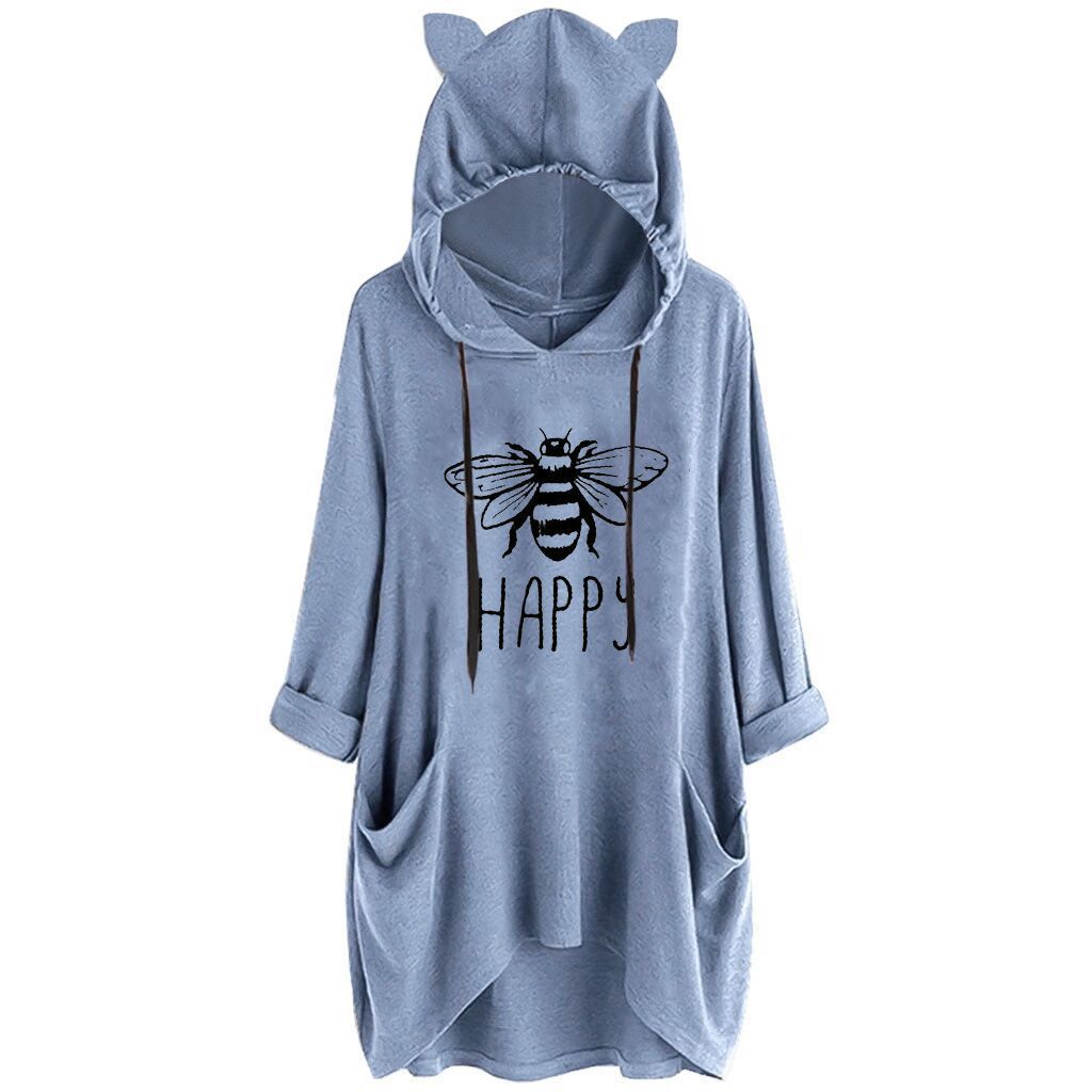 Irregular Hooded Loose Long Sleeve T-Shirt